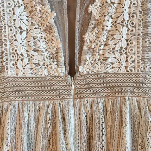 NWT Embroidered Lace Floral Fit Flare Midi Dress - Picture 6 of 8